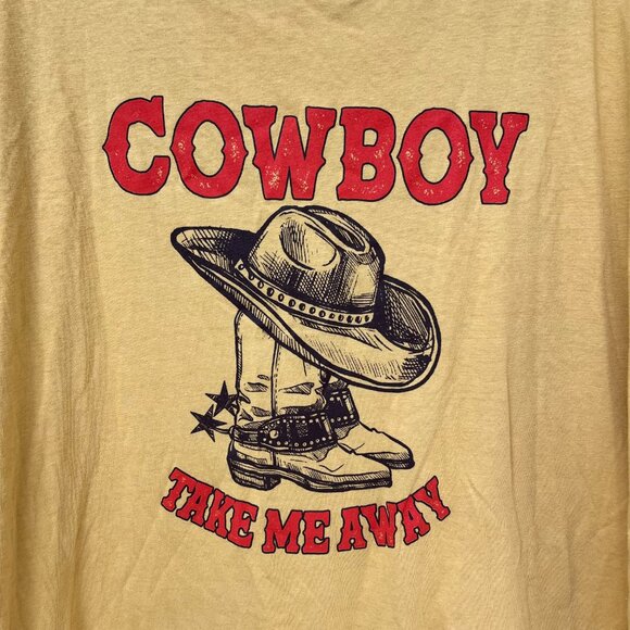 Peach Love California Yellow "Cowboy Take Me Away" Dixie Chick oversized T-shirt - Picture 3 of 10